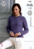 Knitting Pattern - King Cole 5015 - Chunky Tweed - Ladies Sweaters